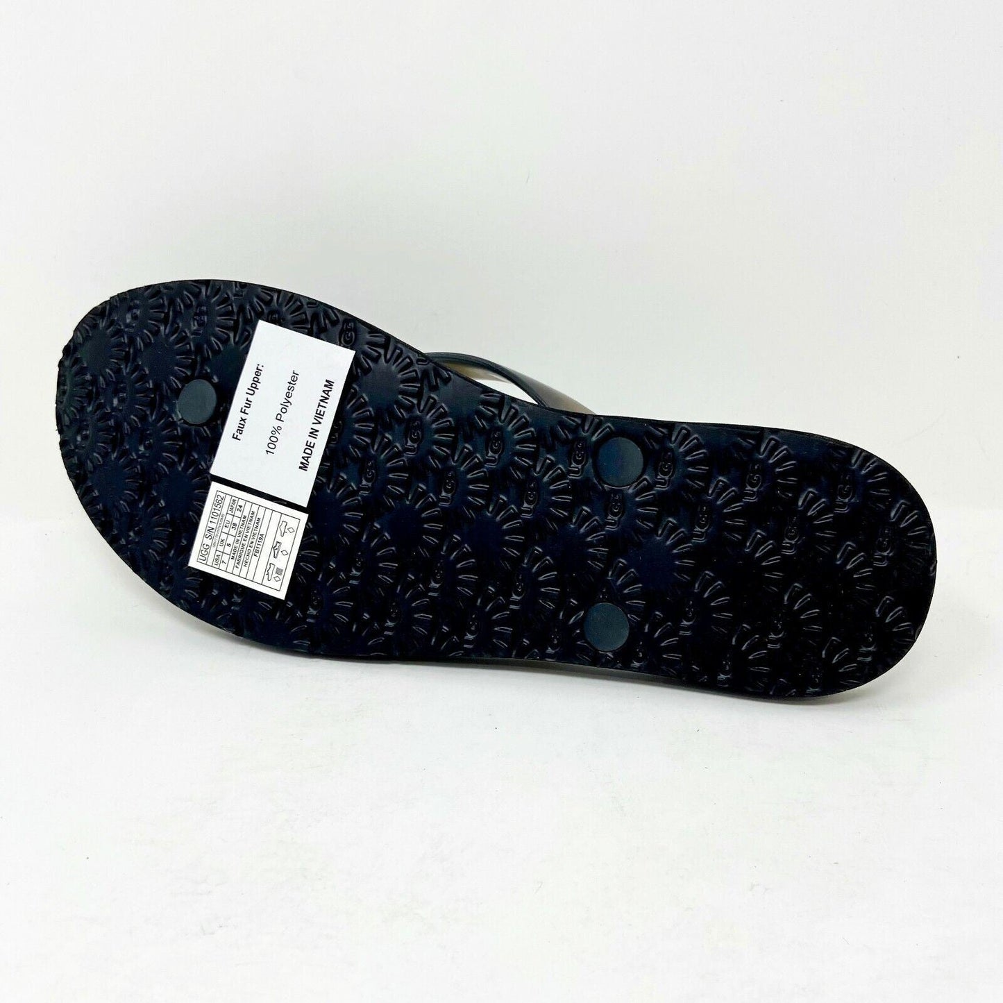 UGG Simi Fluff Manifesto Black Womens Flip Flop Sandals 1101562 BLK