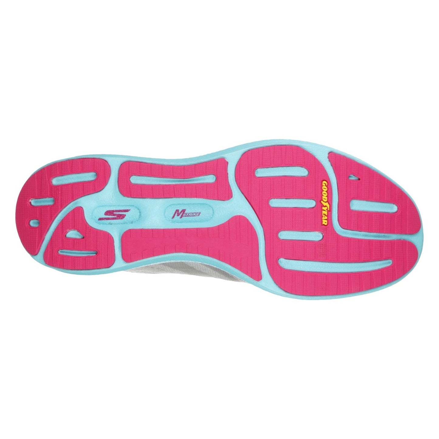 Women's Wide Fit Skechers 130001 Go Run Razor + Sports Trainers - Grey/Aqua/Pink
