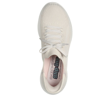 Women's Wide Fit Skechers 149710 Slip-ins Ultra Flex 3.0 Brilliant Trainers - Natural