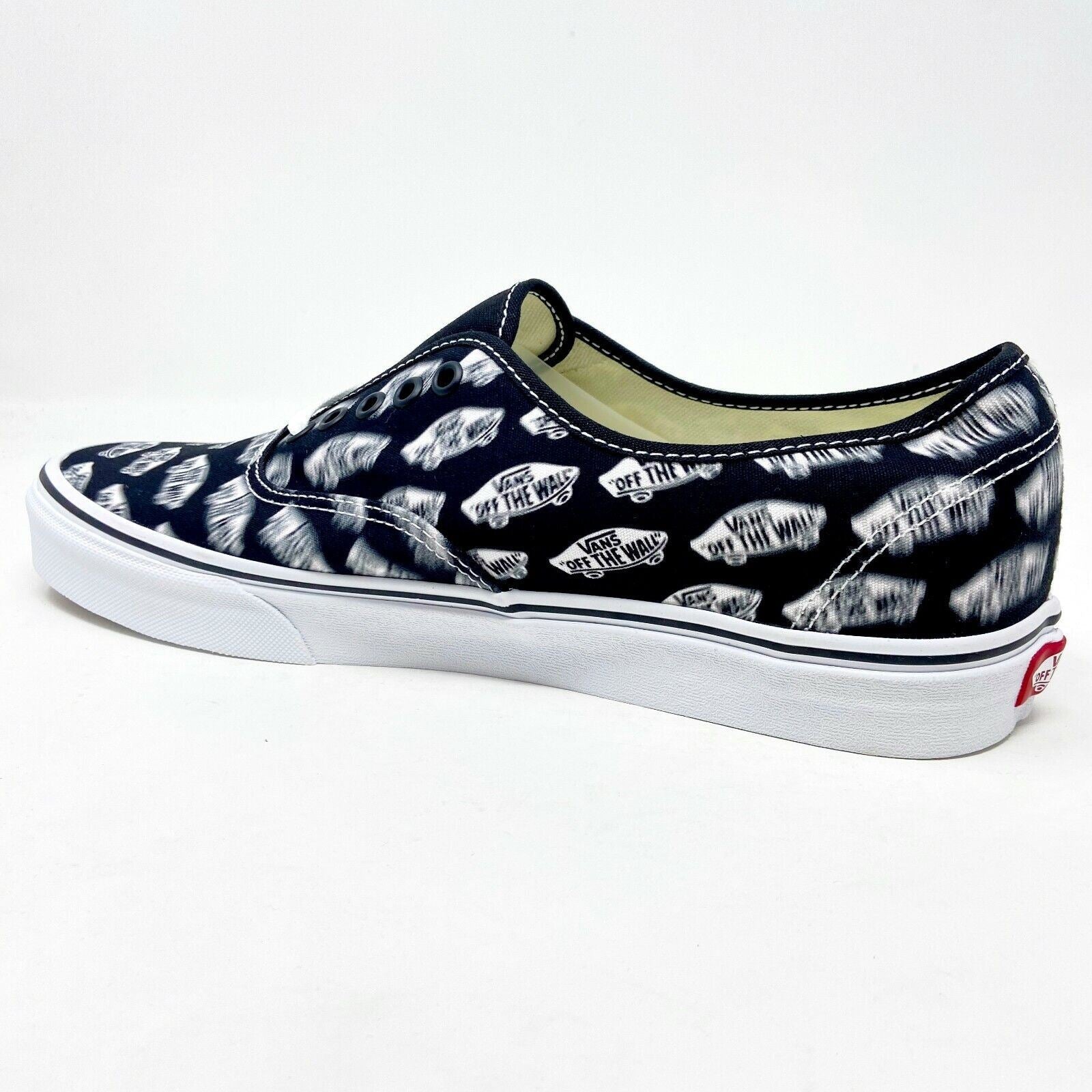 Vans Authentic (Blue Boards) Black True White Faded Logos Mens Casual Shoes