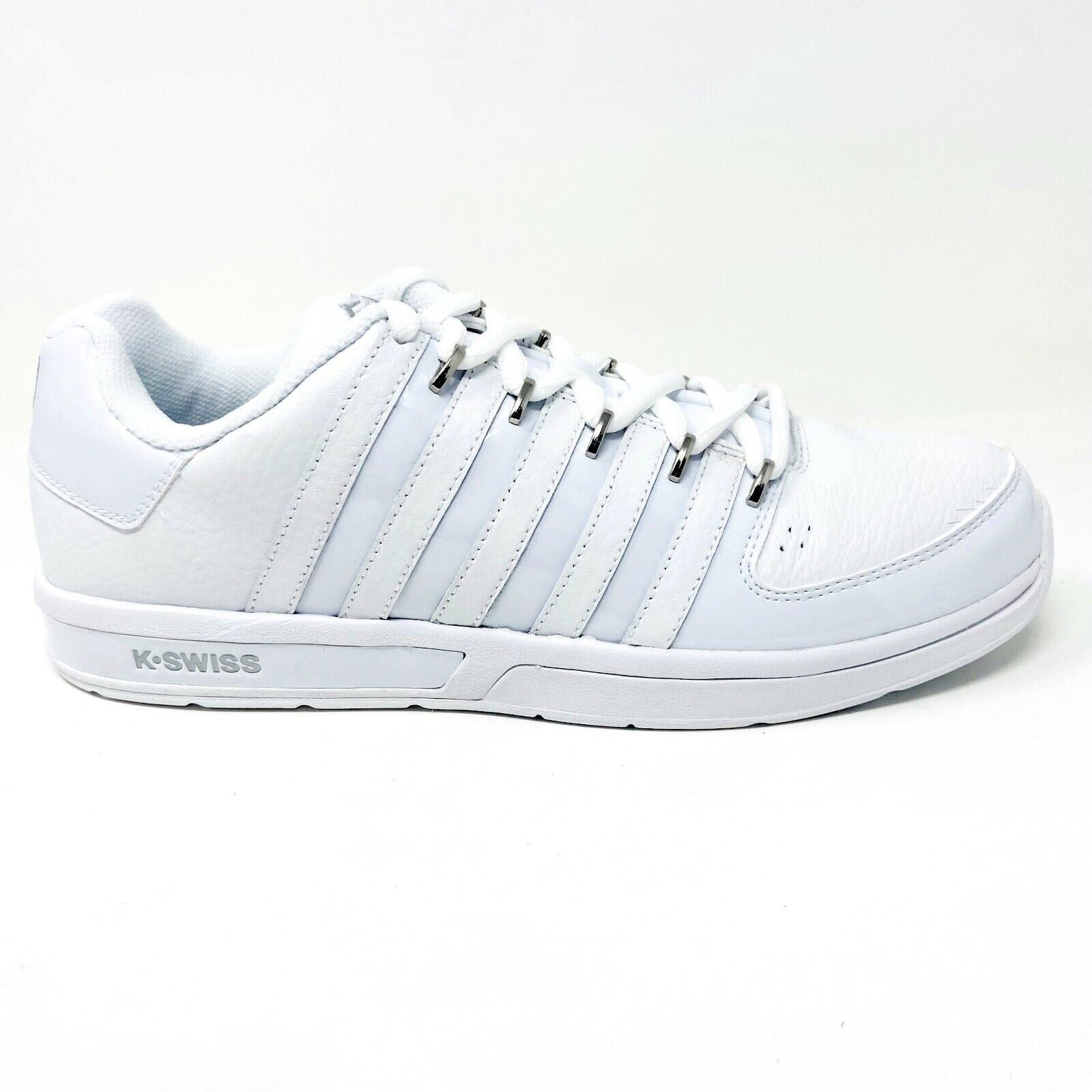 K-Swiss Mens Ruttger White Platinum Casual Sneakers 02024135