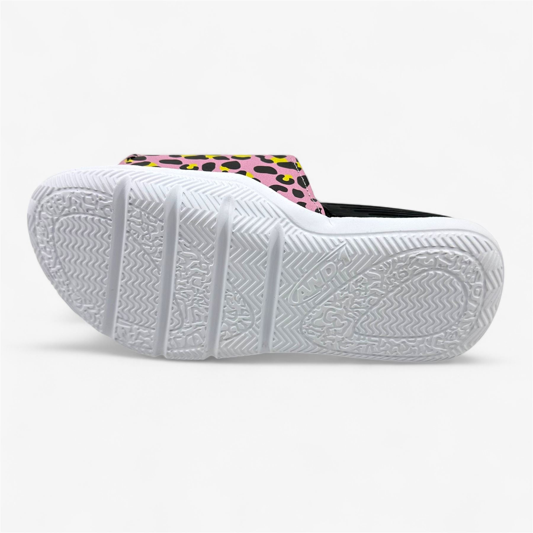 AND1 Nothin But Net Pink Leopard Kids Girls Sandal Slide