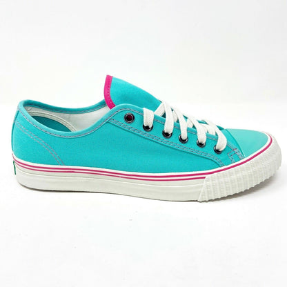 PF Flyers Center Lo Riess Teal White Womens Retro Shoes Sneakers PM11CL2E