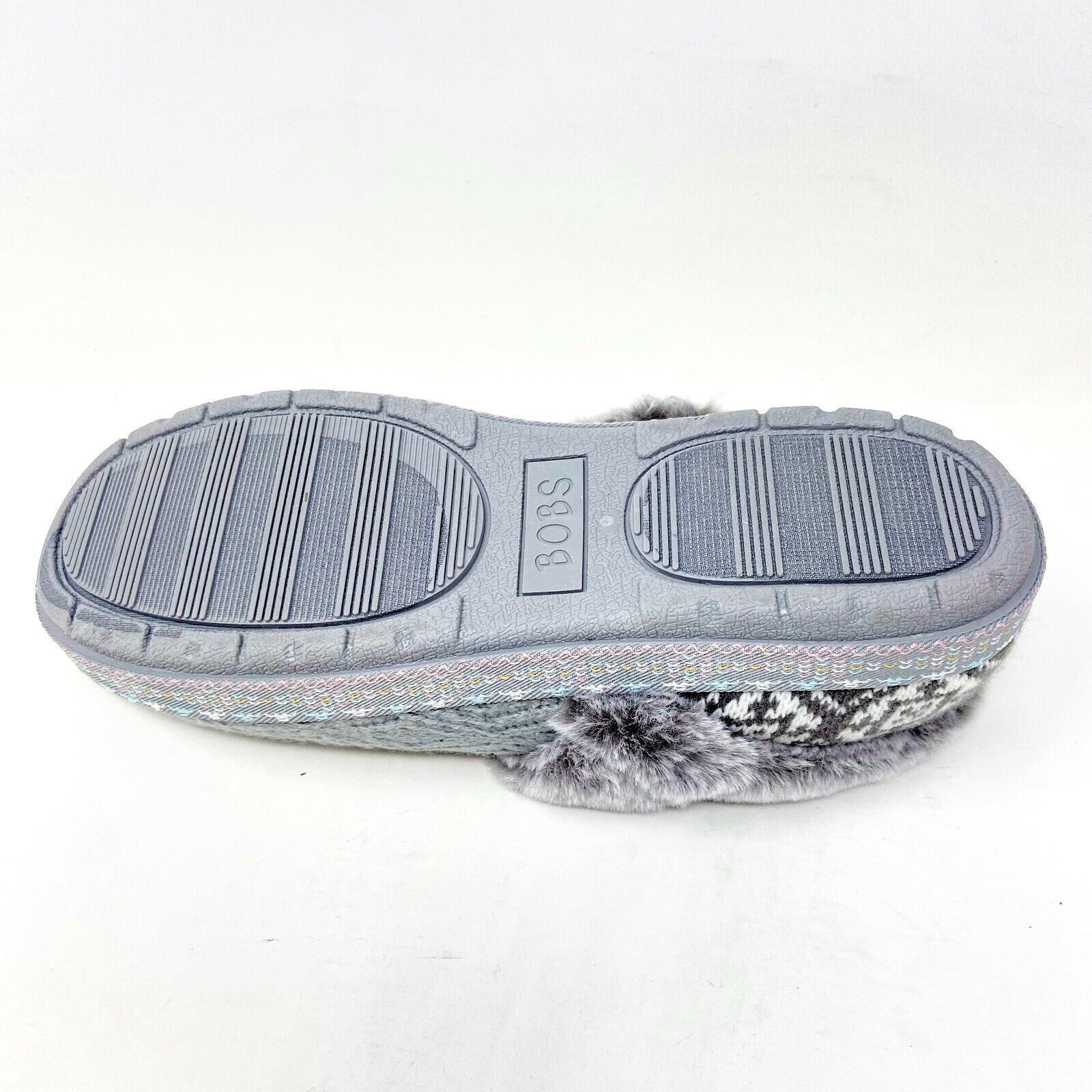 Bobs Skechers Too Cozy Deco Drifter Gray Womens Size 9 Casual Fur Slippers