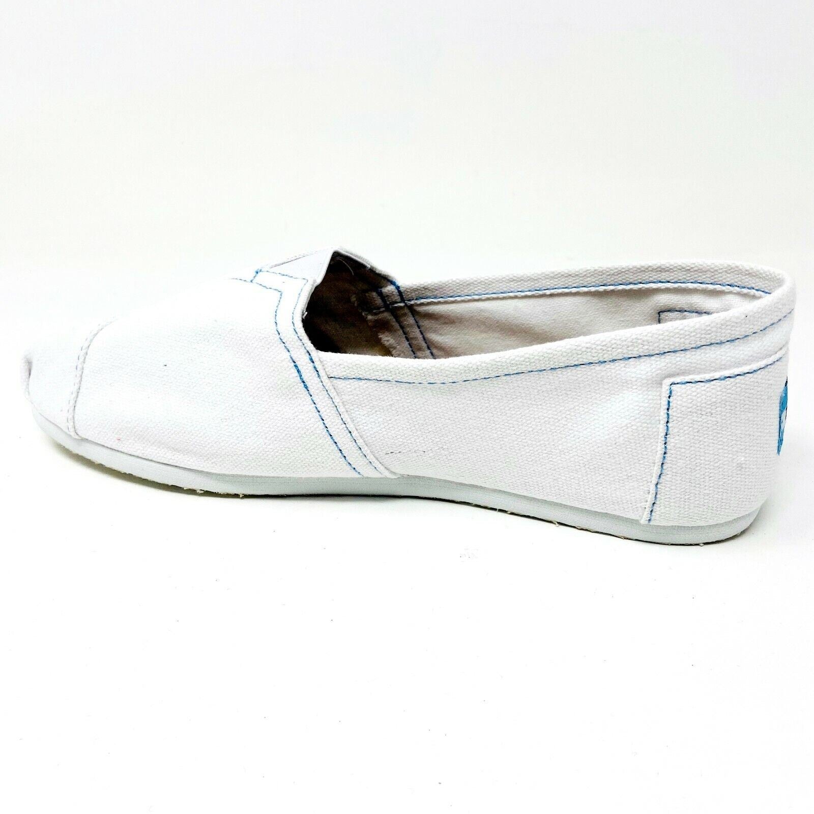 Toms Classics White Womens Slip On Casual Canvas Flat Shoes