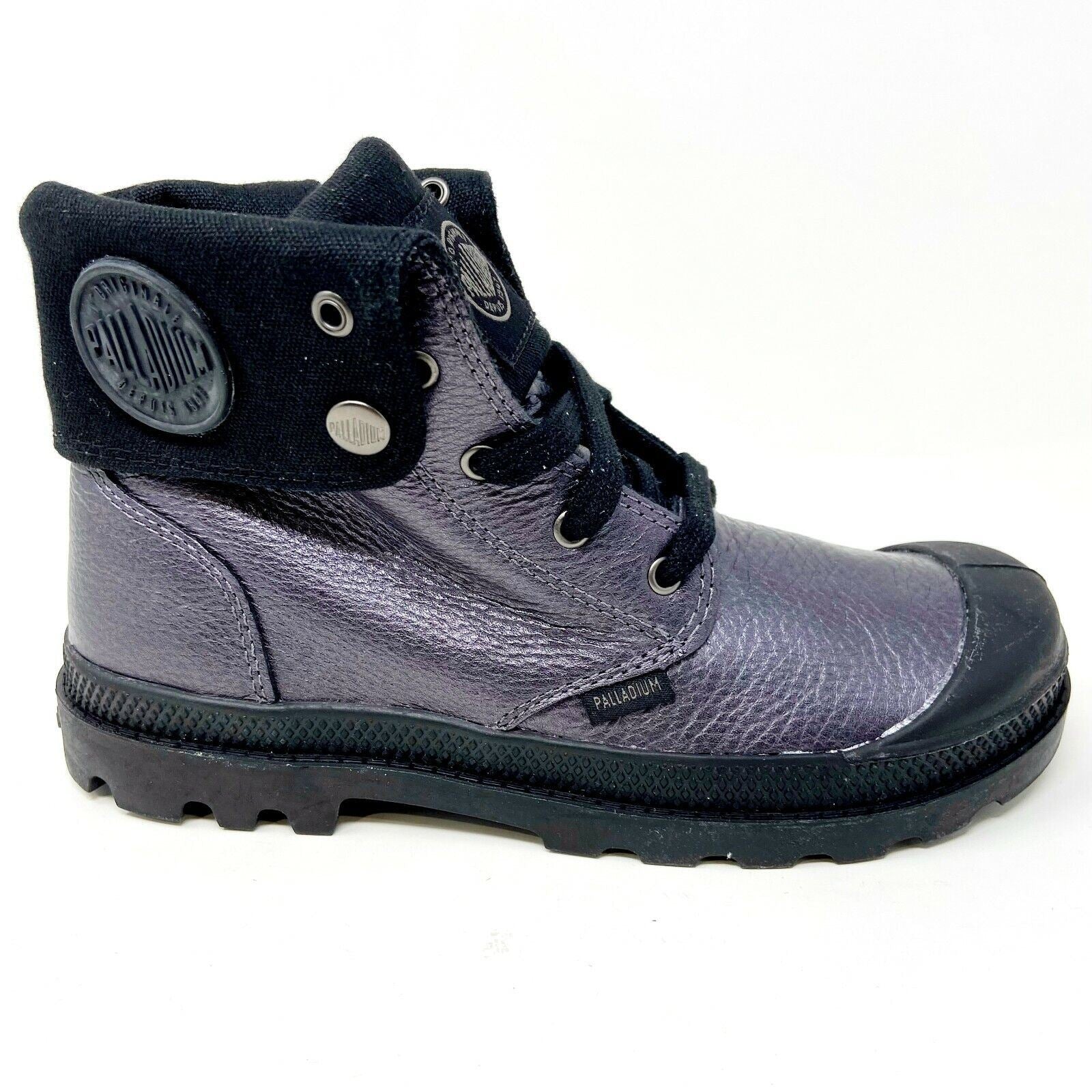 Palladium Baggy ML Zip Graphite Black Kids Leather Combat Boots 53456 063