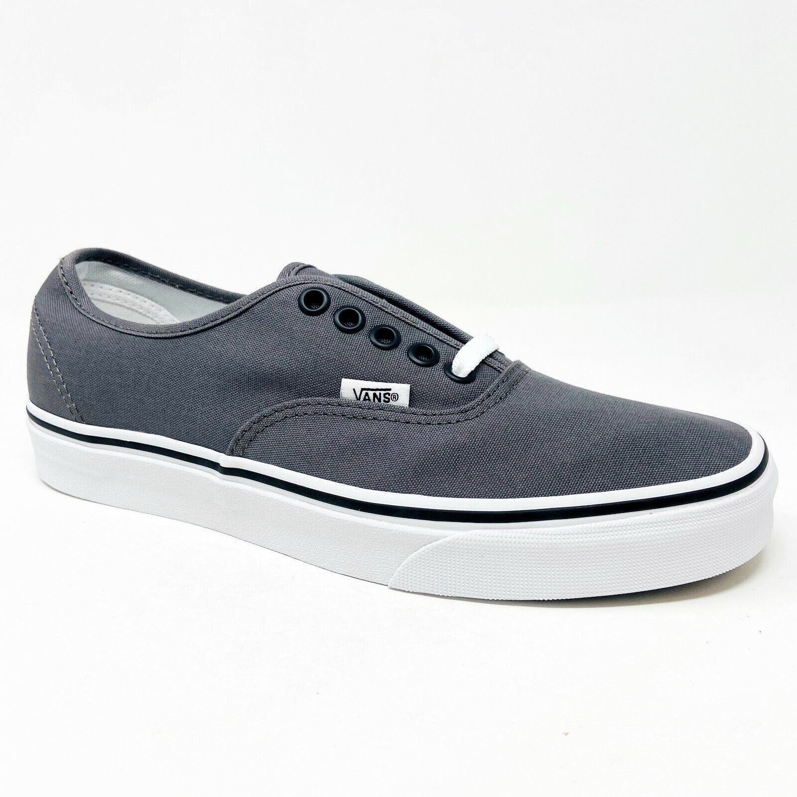 VANS Authentic Pewter Gray Black Womens Classic Casual Shoes