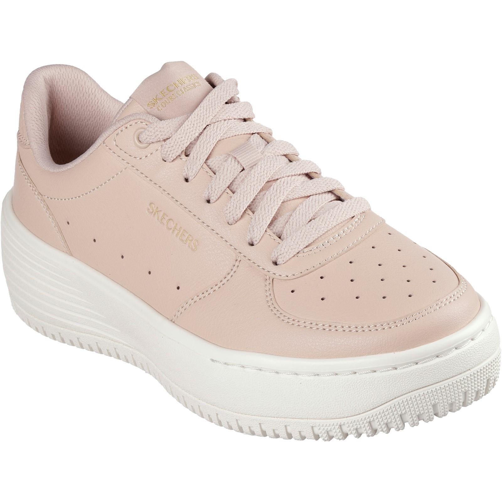 Women's Wide Fit Skechers 185110 Court Classics Grand 92 Be Lifted Trainers