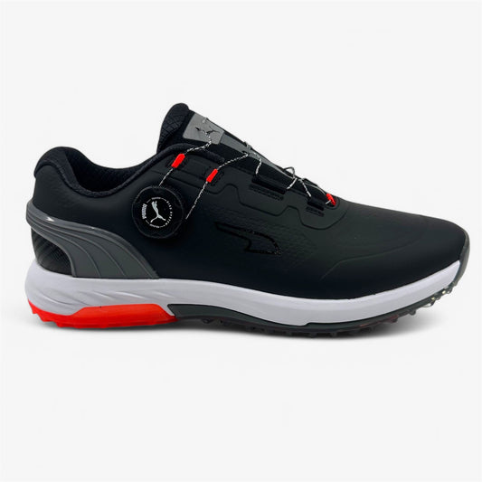 PUMA Alphacat Nitro Disc Black Red Blast Mens Waterproof Golf Shoes