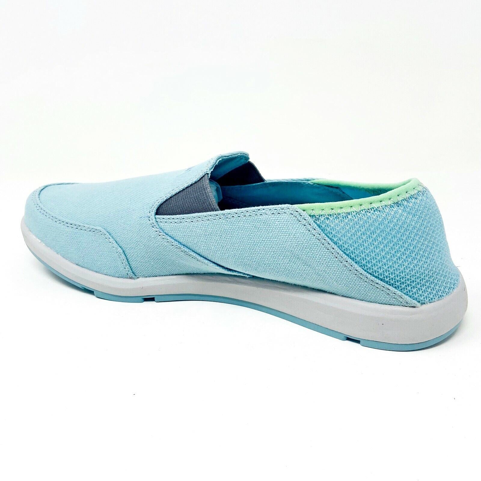 XtraTuf Yellowtail Sky Blue Slip Resistant Womens Canvas  Slip On Work Shoes