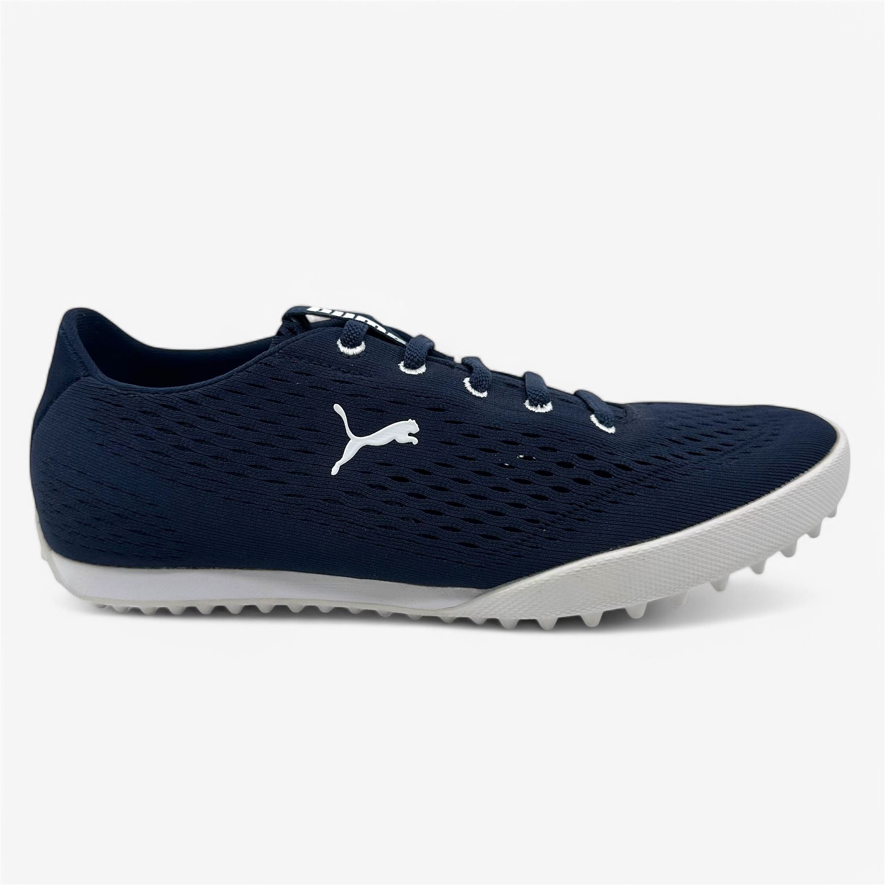 PUMA Monolite Fusion Slip On Navy Blazer White Womens Spikeless Golf Shoes
