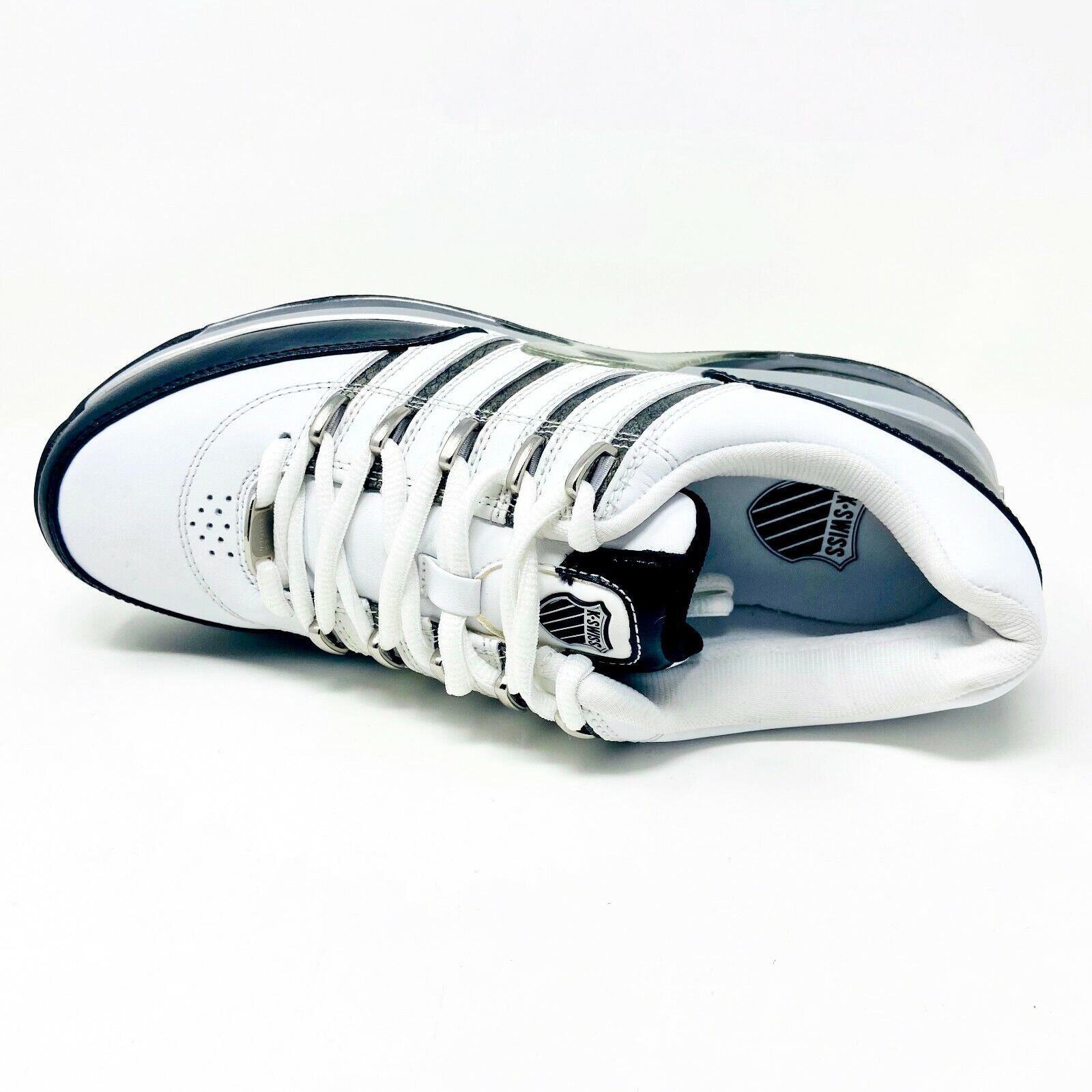 K-Swiss Appian White Black Platinum Mens Size 8 Casual Sneakers 01362179