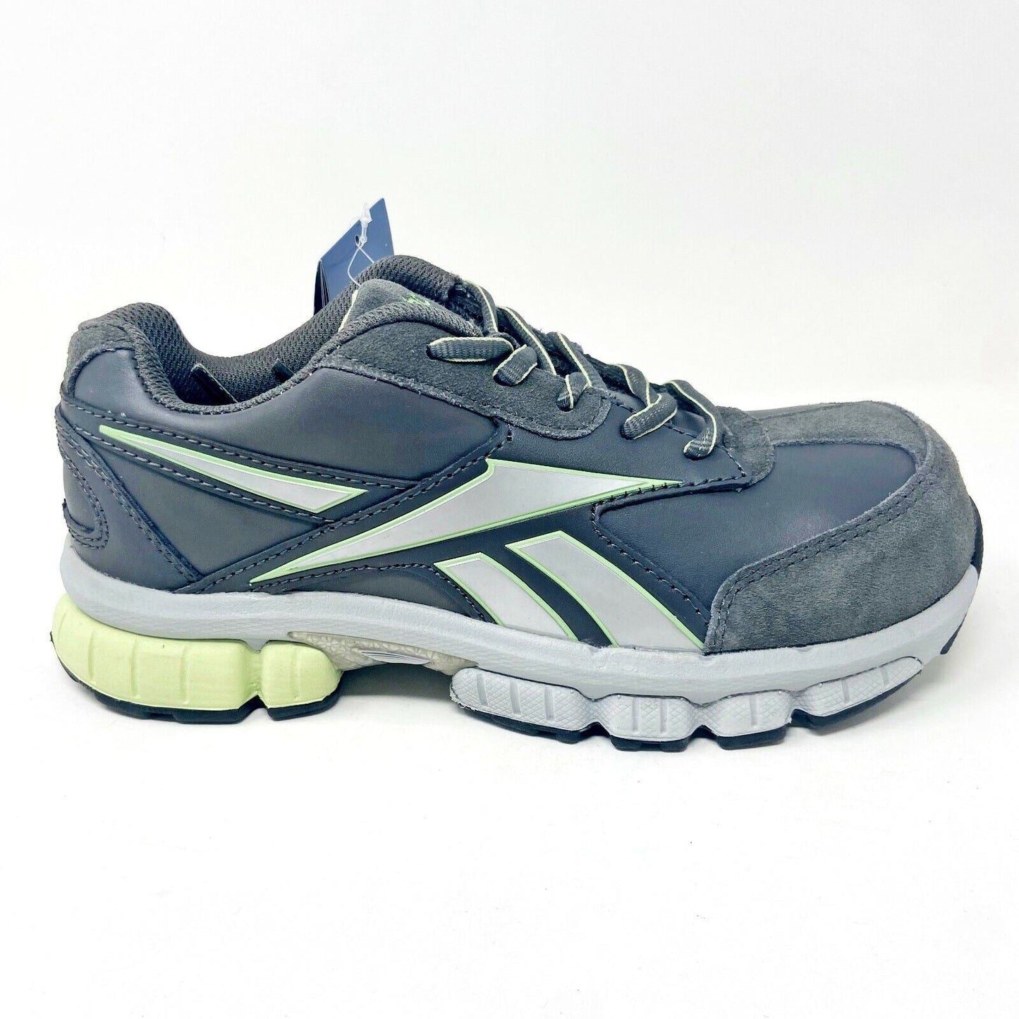 Reebok Work Turnover Grey Green Oxford Womens Composite Toe Sneakers RB442