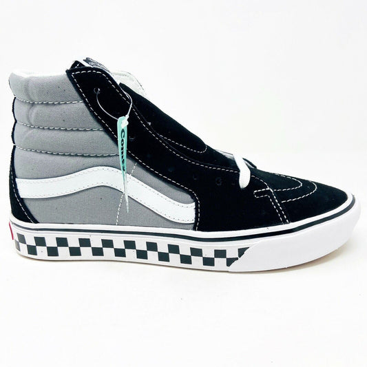 Vans Comfycush Sk8 Hi (Tape Mix) Black Frost Gray Womens Casual Sneakers