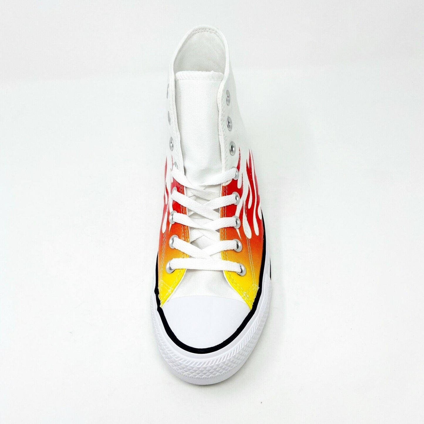 Converse Chuck Taylor All Star Hi Flames White Red Womens Sneakers 166257F