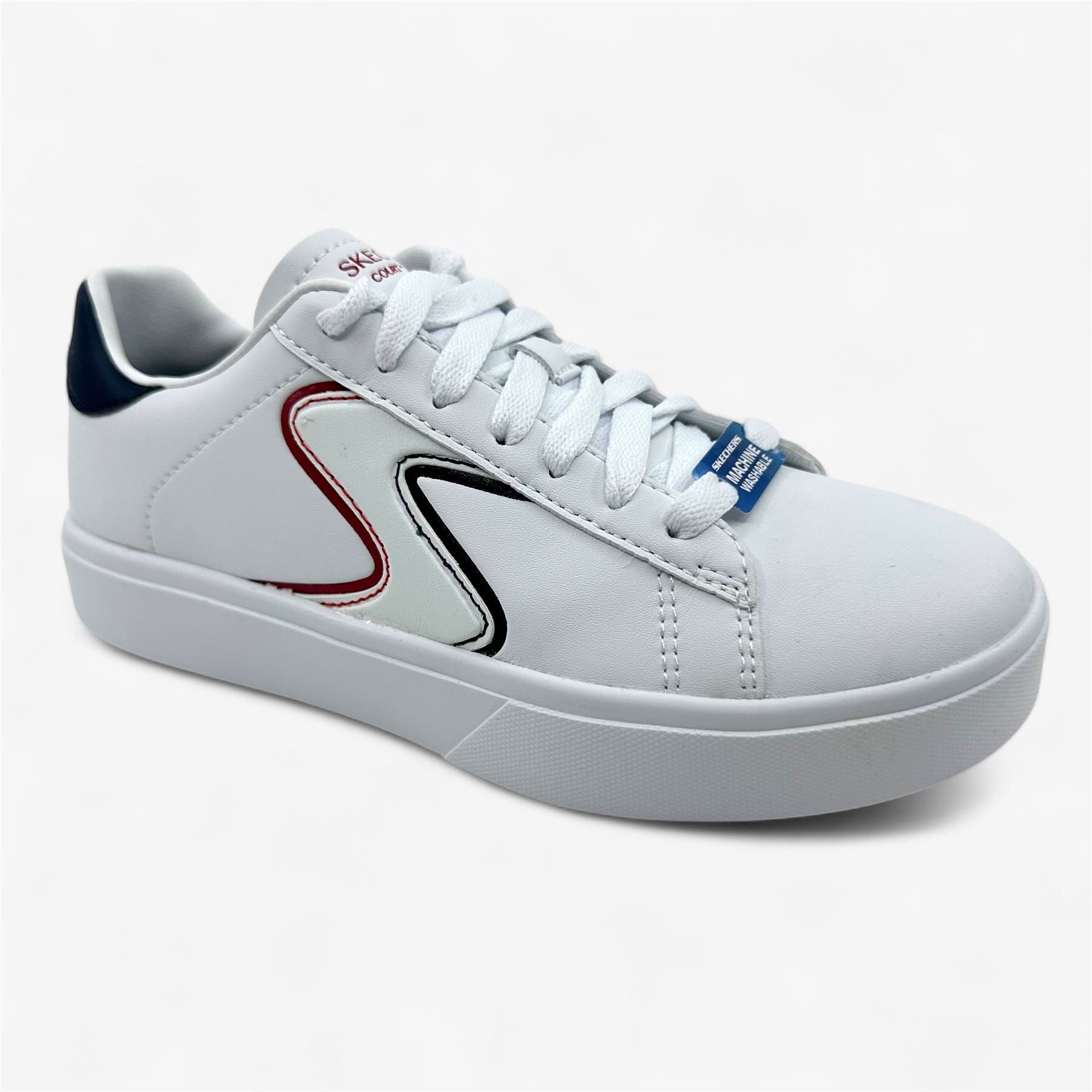 Skechers Eden LX Winning Team White Navy Red Womens Court Classics Sneaker