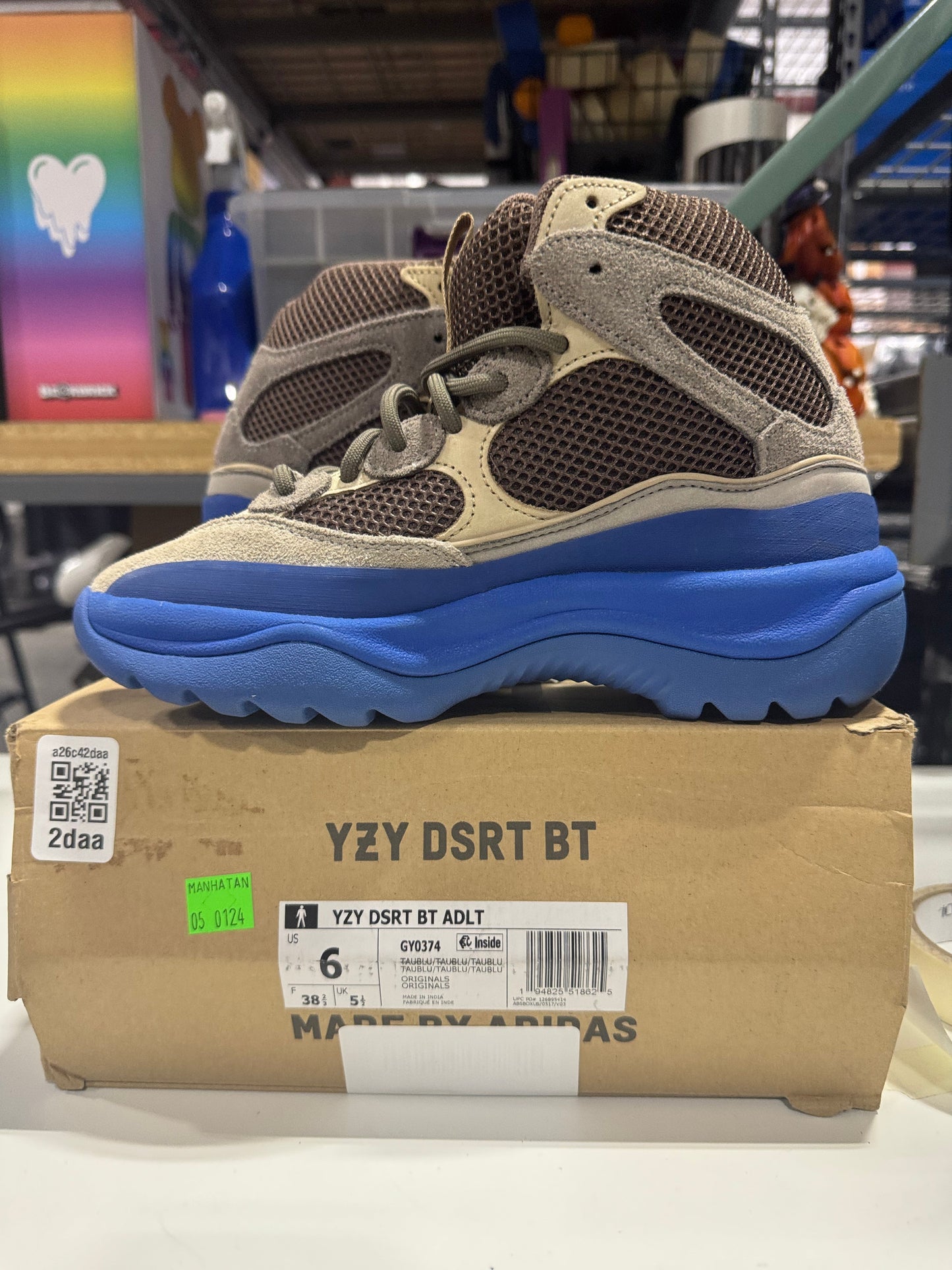 PRE OWNED adidas Yeezy Desert Boot Taupe Blue