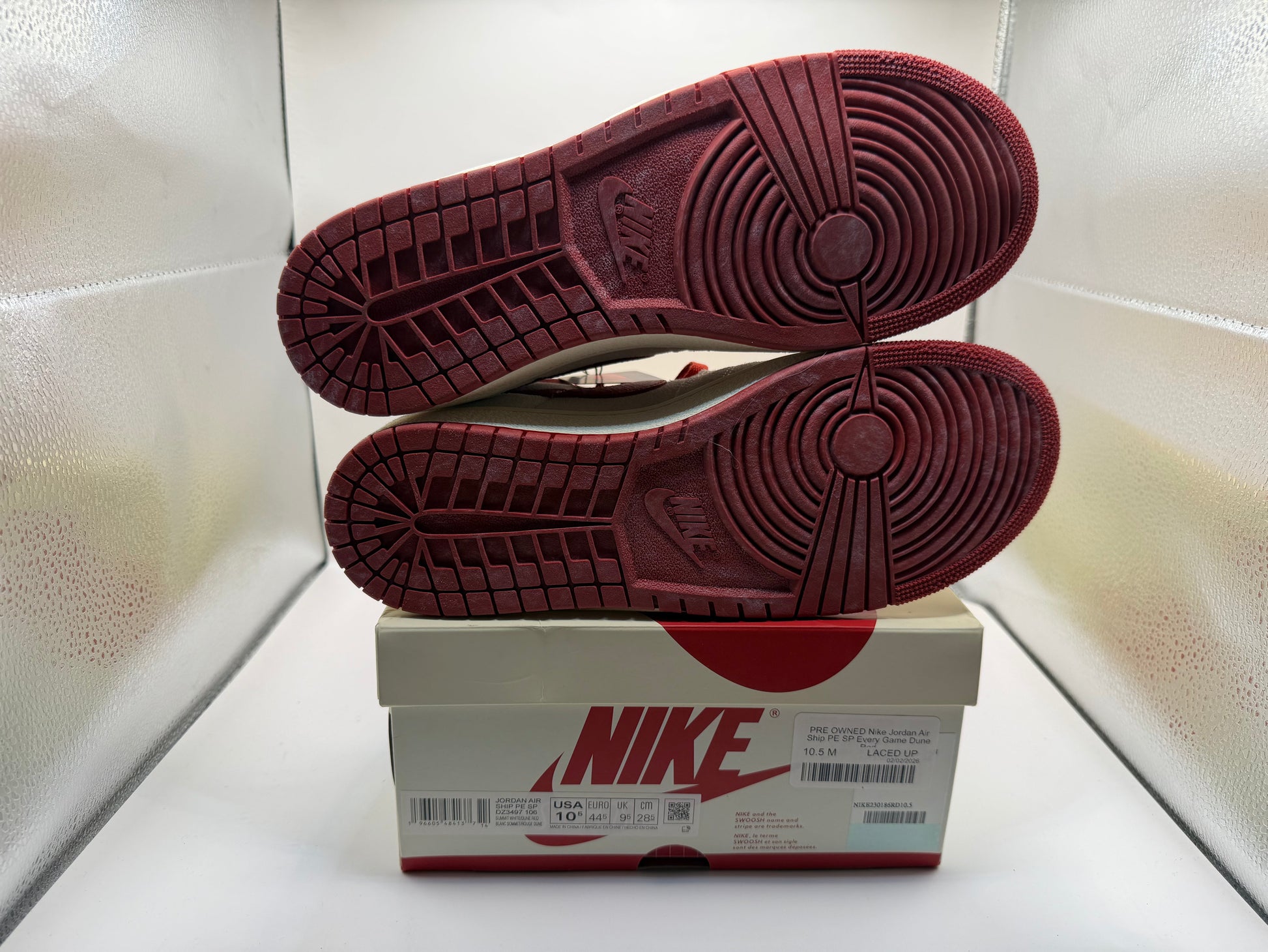 PRE OWNED Nike Jordan Air Ship PE SP Every Game Dune Red