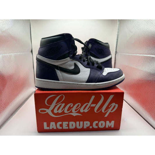 PRE OWNED Jordan 1 Retro High Court Purple White NO BOX