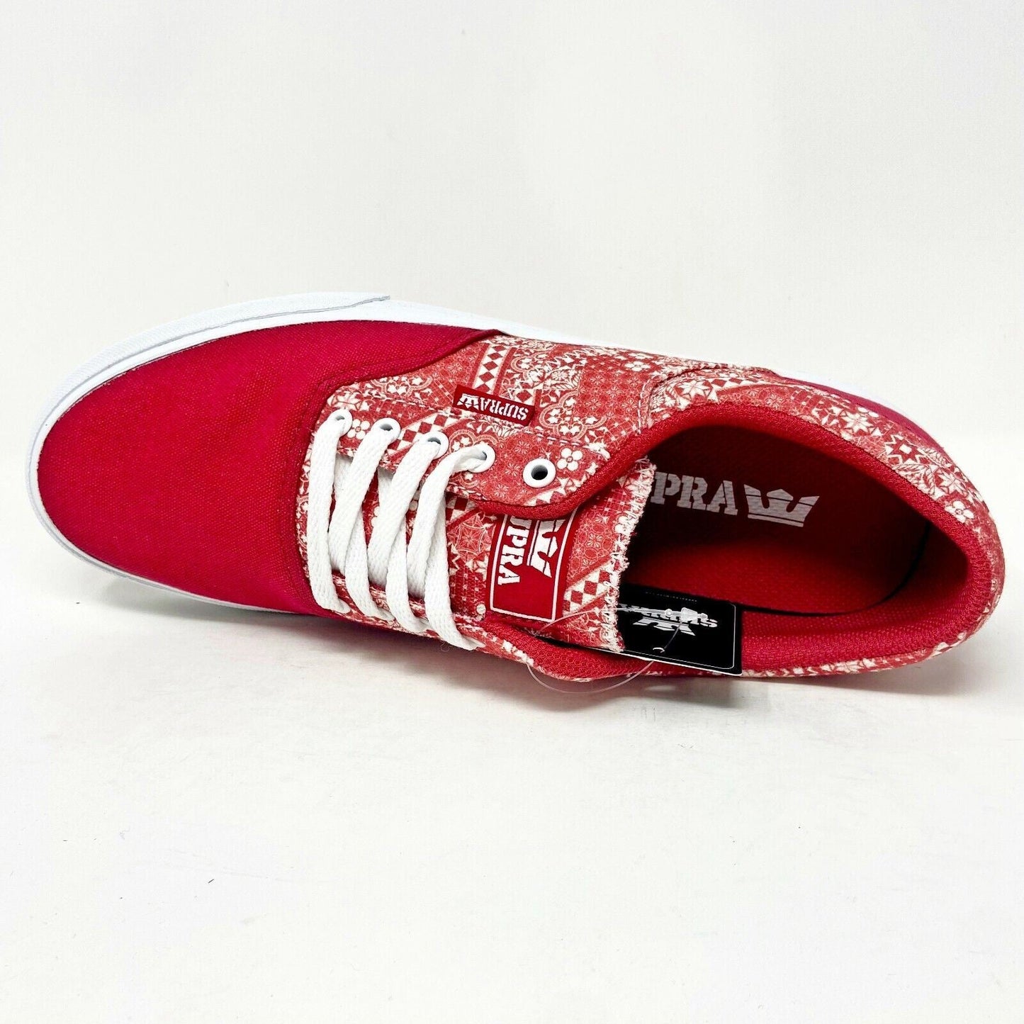 Supra Cobalt Rose Print Red White Mens Skateboard Shoes Sneakers 05663 625