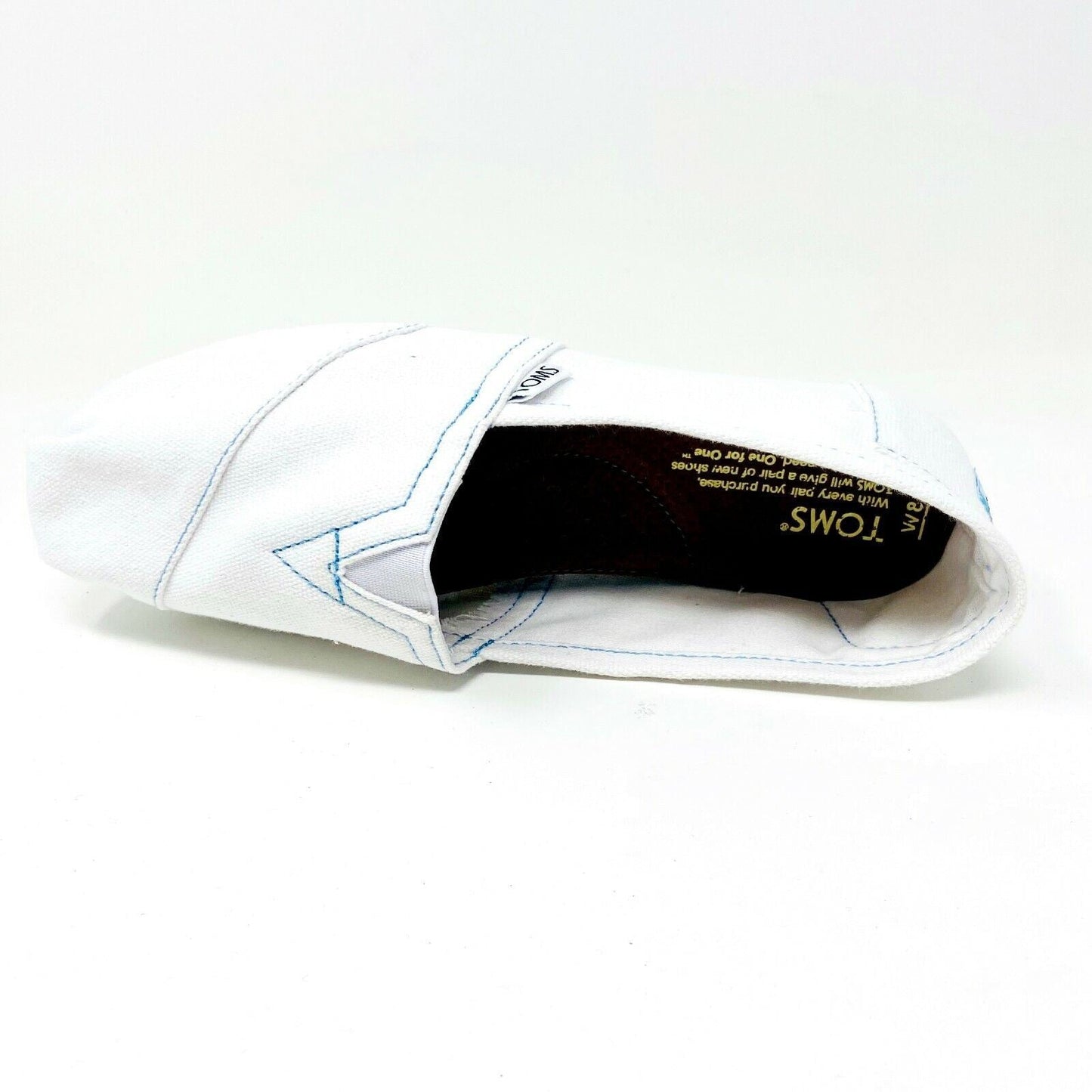 Toms Classics White Womens Slip On Casual Canvas Flat Shoes
