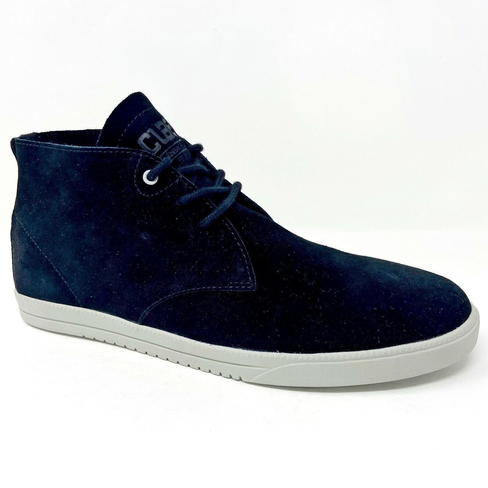 Clae Strayhorn Unlined Black Suede Gravel Mens Mid Casual Sneakers