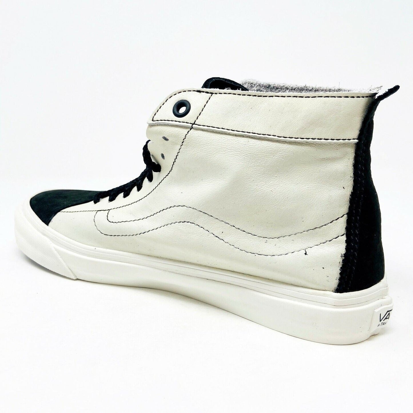 Vans Vault Taka Hayashi Sk8 Hi LX Black Marshmallow Mens Leather Sneakers