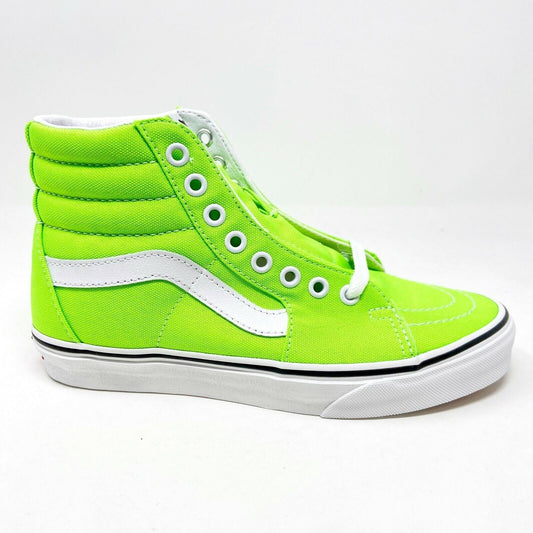 Vans SK8 Hi (Neon) Green Gecko True White Womens Casual Shoes