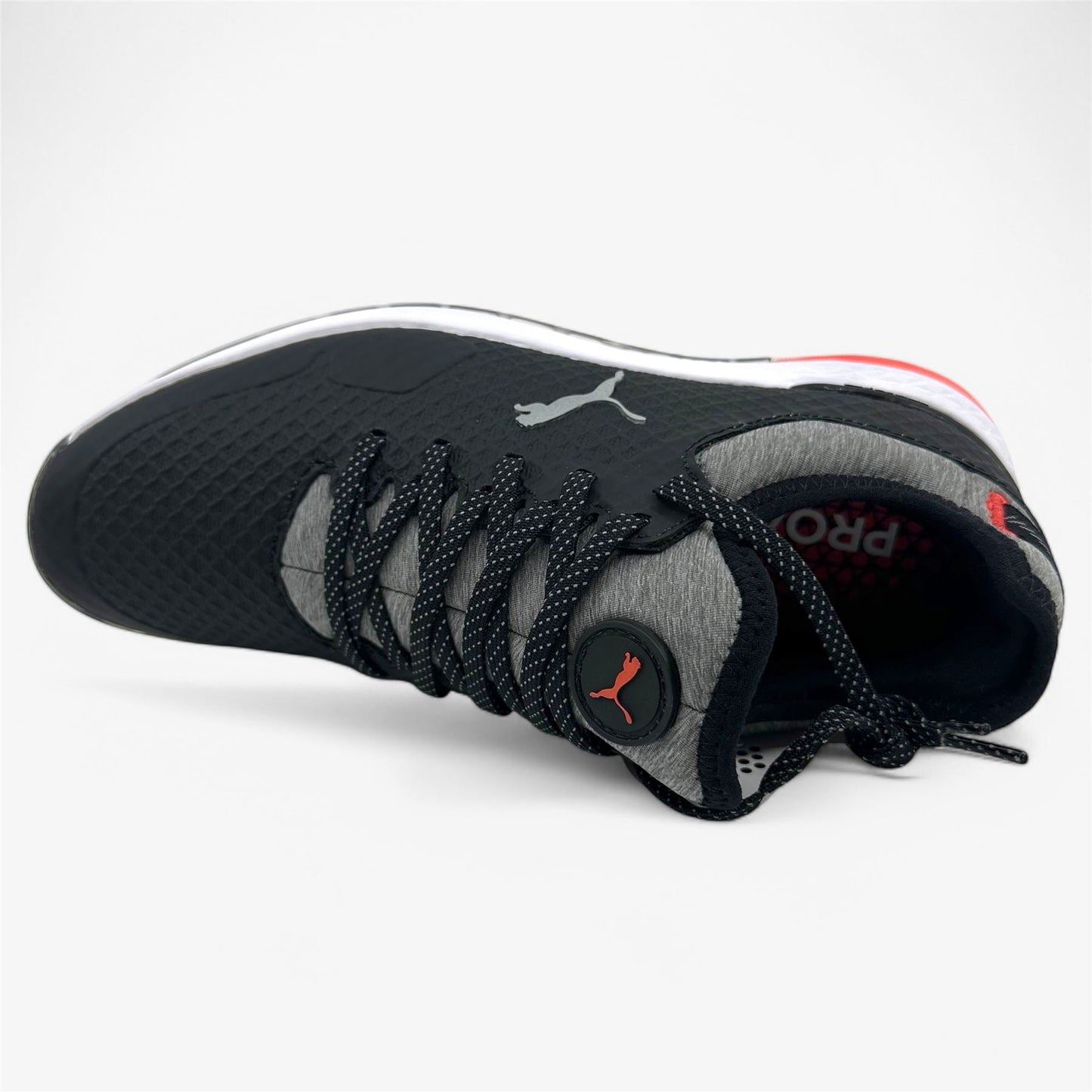 PUMA Proadapt Alphacat Black Silver Hot Coral Womens Waterproof Golf Shoes