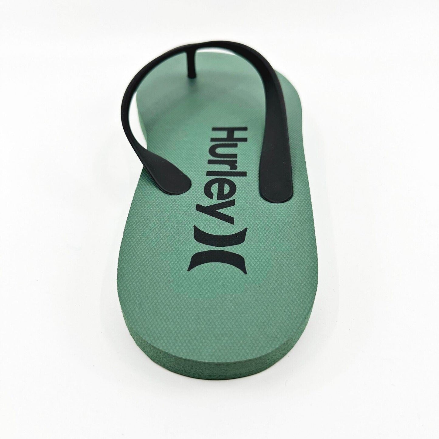 Hurley Mens Military Green Black Logo Flip Flop Pool Beach Sandals