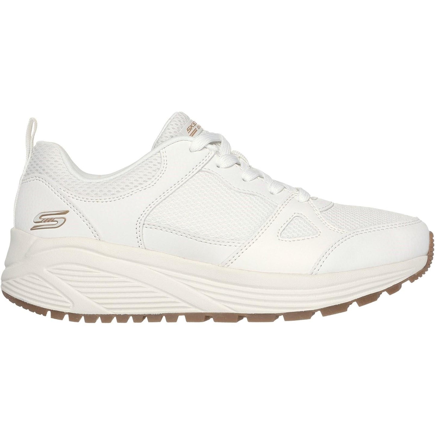 Womens Wide Fit Skechers 117268 Bobs Sparrow 2.0 Retro Clean Trainers