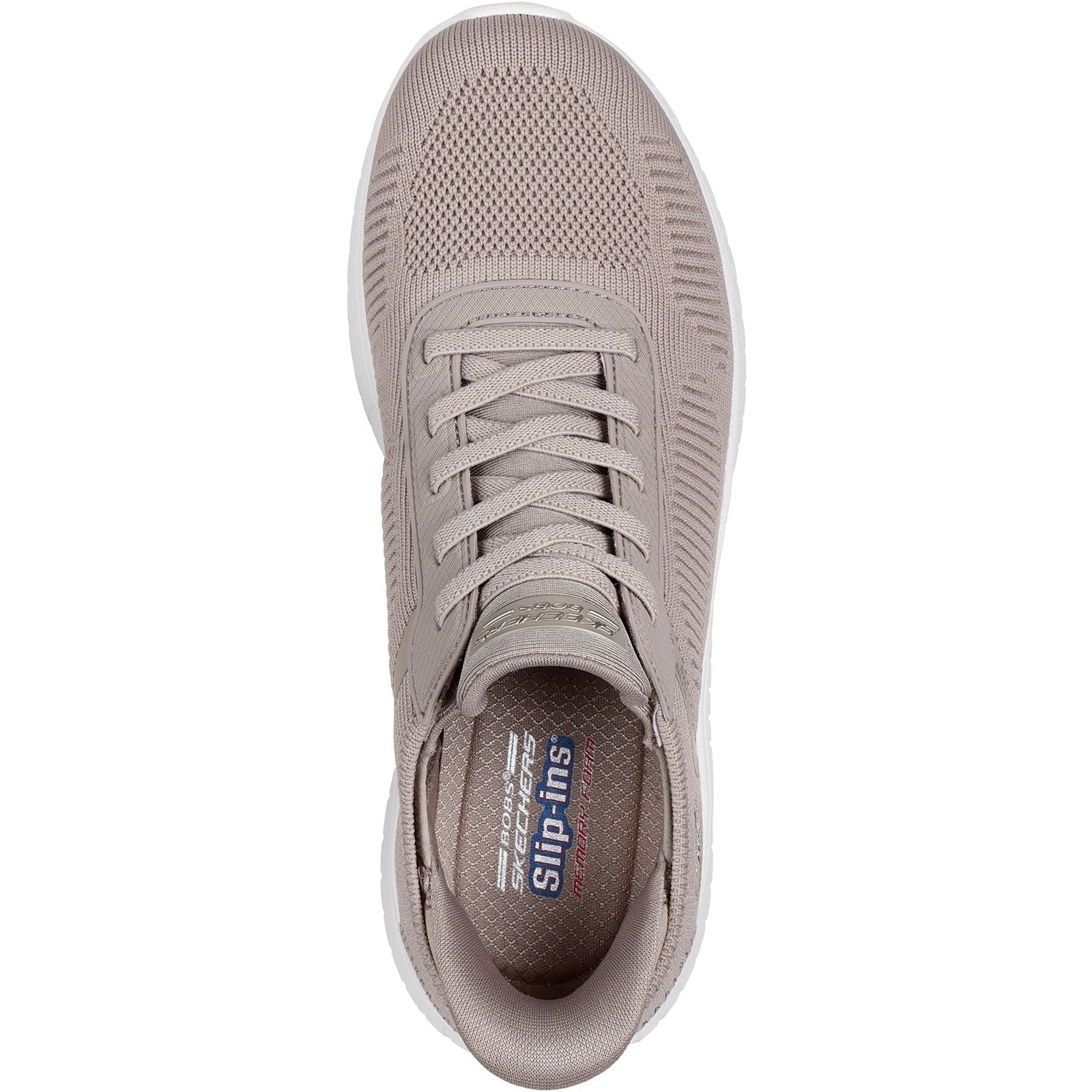 Women's Wide Fit Skechers Slip-ins 117497 Waves Bobs Sport Squad Trainers