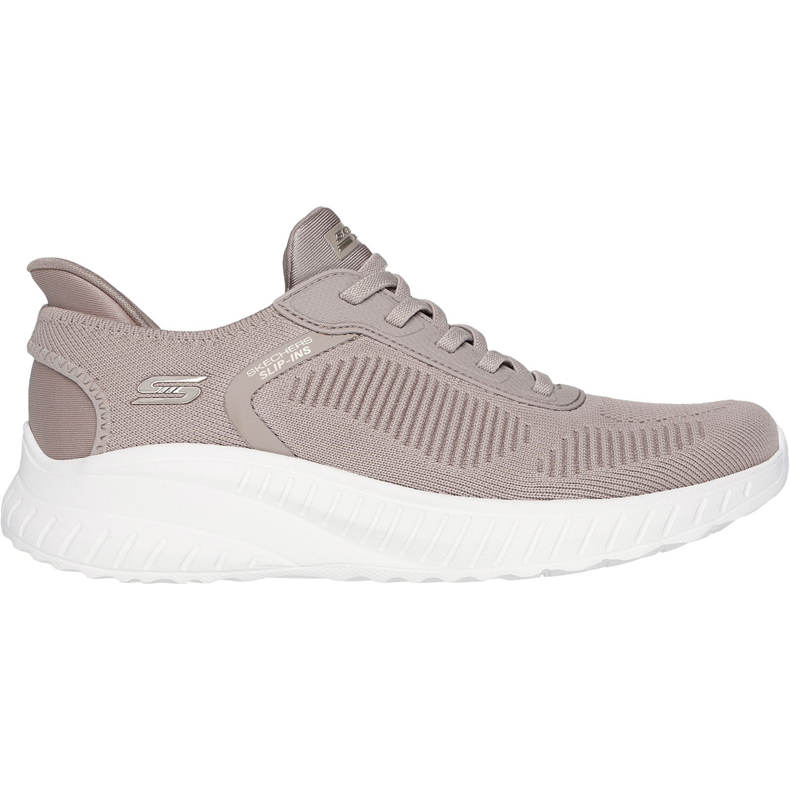 Women's Wide Fit Skechers Slip-ins 117497 Waves Bobs Sport Squad Trainers