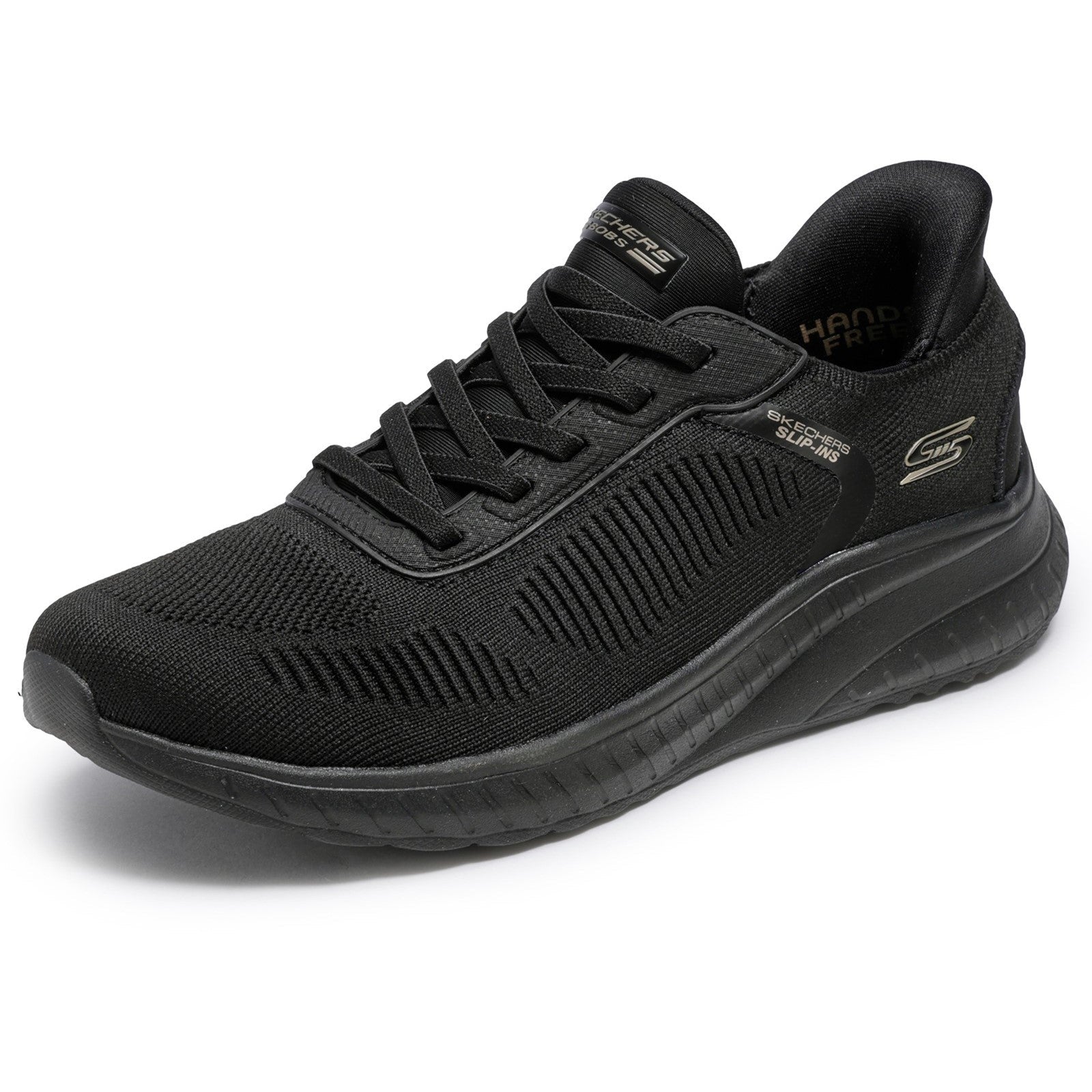 Women's Wide Fit Skechers Slip-ins 117497 Waves Bobs Sport Squad Trainers