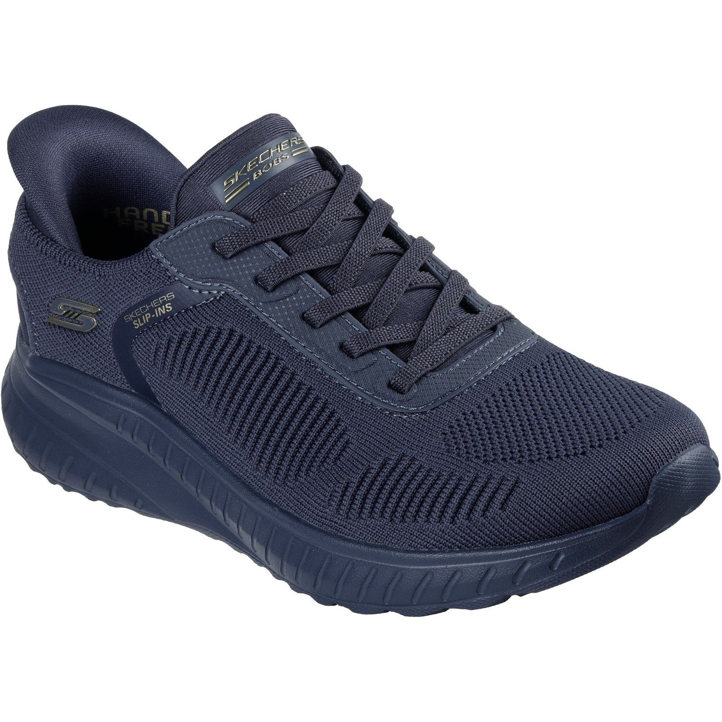 Women's Wide Fit Skechers Slip-ins 117497 Waves Bobs Sport Squad Trainers
